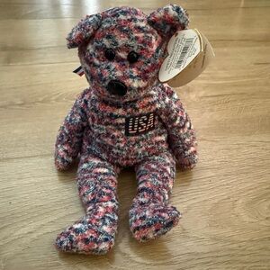 Proud to be An American ( USA ) The Bear Ty Beanie Baby with tag errors 2000